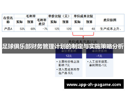 足球俱乐部财务管理计划的制定与实施策略分析
